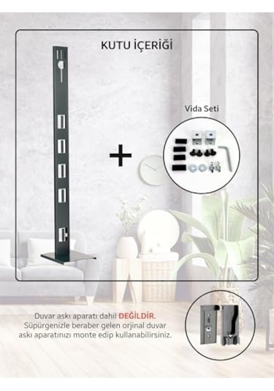 Dikey Süpürge Standı Şarjlı Süpürge Standı Dyson Uyumlu Stand Bütün Süpürge Modelleri İle V15-gen5 Paslanmaz