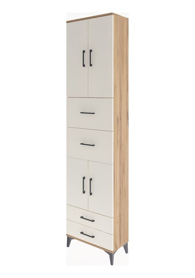 Arges Dolap 5 Raflı 4 Çekmeceli 4 Kapaklı 60x30x243 Çam-aytaşı Atlas Çam