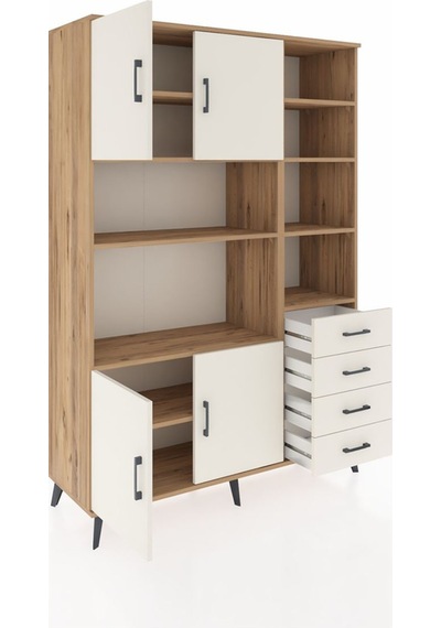 Hyperion Dolap 9 Raflı 4 Çekmeceli 4 Kapaklı 132x44x195 Çam-a... Çam Hyperion Dolap 9 Raflı 4 Çekmeceli 4 Kapaklı 132x44x195 Çam-a... Çam