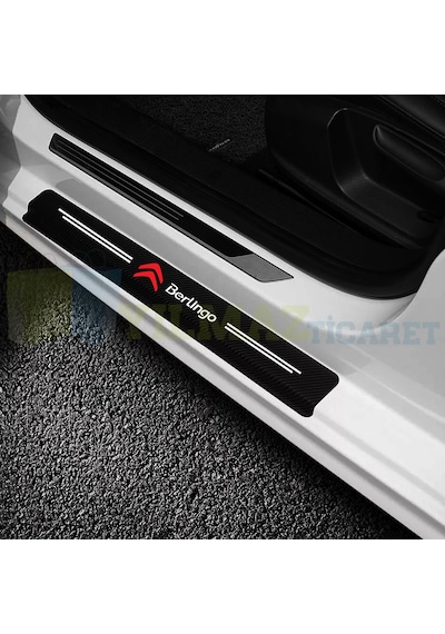 Citroen Berlingo Karbon Kapı Eşiği Koruma Oto Sticker 4 Parça