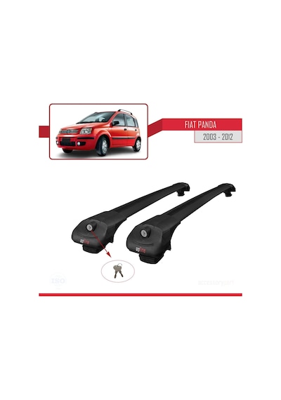 Fiat Panda 2003-2012 Arası İle Uyumlu Ace-1 Ara Atkı Tavan Barı Siyah