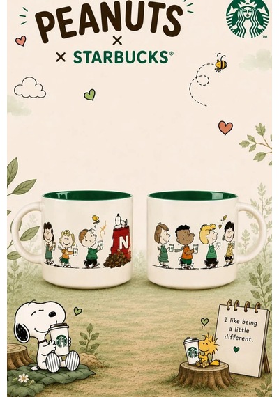 Starbucks Snoopy Peanuts Beyaz Baskılı Kupa 414ml - Limited Edition
