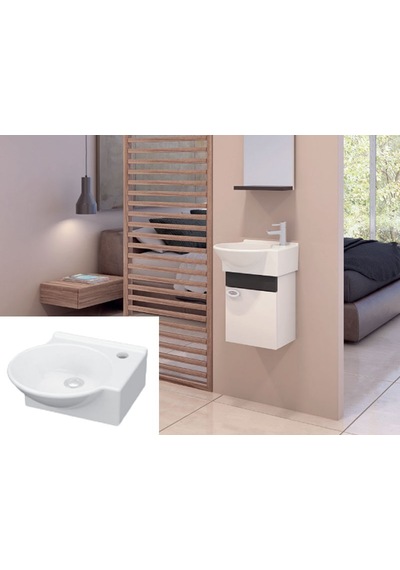 Idevit Myra Karavan Mini Köşe Lavabo 33 x 36 Sağ / Sol Sağ-Sifonsuz