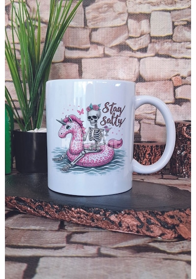 Sray Salty Baskılı Hediyelik Kupa Bardak Beyaz