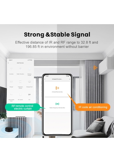 Suofeng Ev Aletlerini Kontrol Eden Akıllı Wifi Ir+rf Sesli Kumanda - Tuya Uyumlu, Google Home Destekli, Siyah