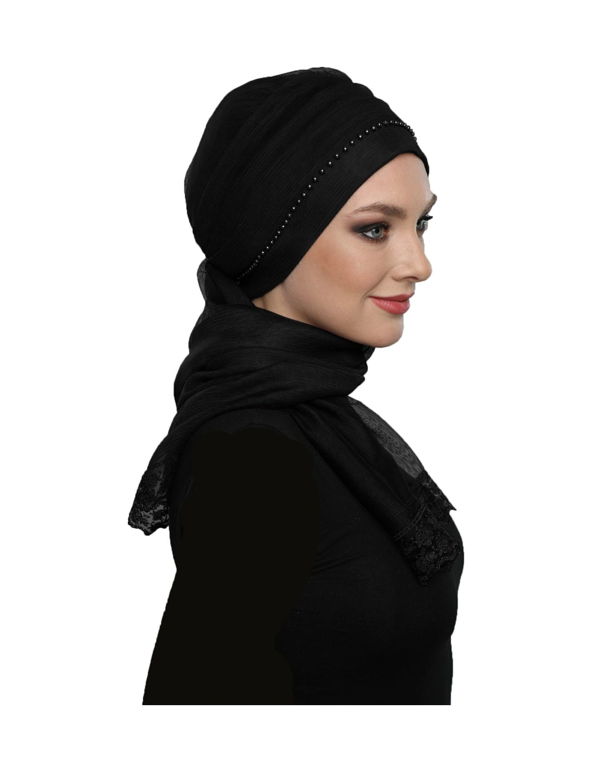 Elysianfidan Incili Tüllü Bağlamalı Tül Kaplamalı Dantelli Inci Işlemeli Siyah Dış Bone Tesettür Abiye Siyah Elysianfidan Incili Tüllü Bağlamalı Tül Kaplamalı Dantelli Inci Işlemeli Siyah Dış Bone Tesettür Abiye Siyah