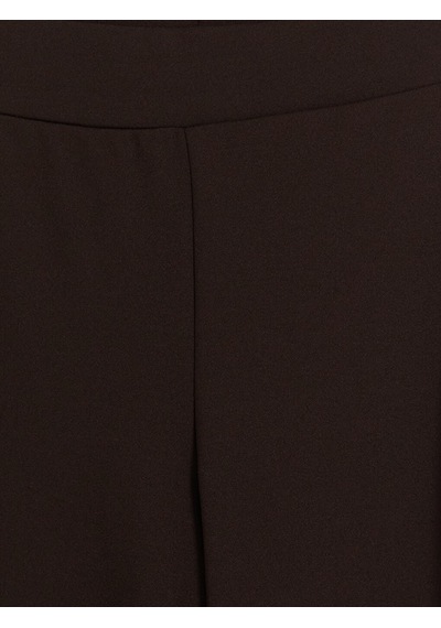 Lcw Comfort Kahverengi Yüksek Bel Geniş Paça Krep Kadın Pantolon