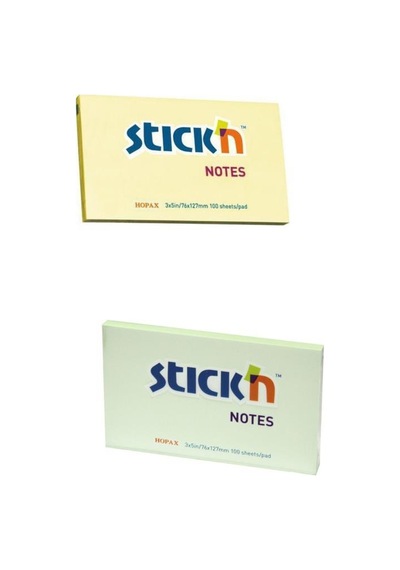 Hopax Stickn 76X127 100 Yaprak Yapışkanlı Not Kağıdı Sarı