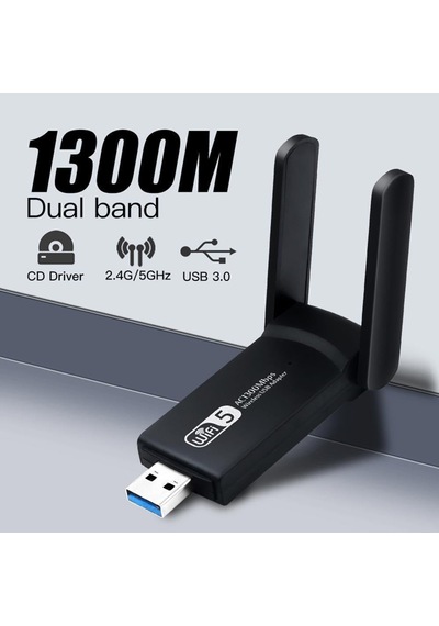 Lexroo 1300mbps Wireless Adaptör Wifi Ağ Kartı Masaüstü Bilgisayar Pc İle Uyumlu Realtek Rtl 8812bu