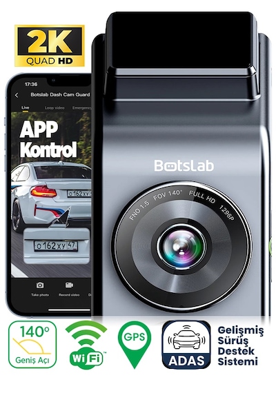 360+ G300H Pro 2K QHD ADAS Wifi + GPS 140° Geniş Açı Gece Görüşlü Akıllı Araç İçi Kamera