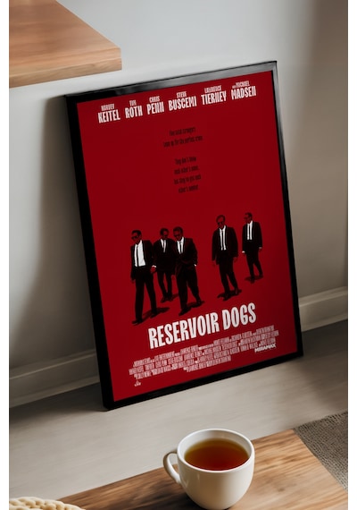 Rezervuar Köpekleri Siyah Ahşap Çerçeveli Poster, Film Duvar Tablosu