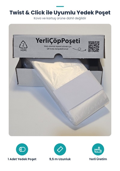 Twist İle Tam Uyumlu Yerli Malı Çöp Poşeti - Tekli