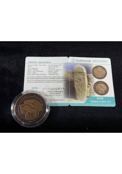 Darphane 2019 Göbeklitepe Yılı Bronz Okside Hatıra Parası Sertifikalı