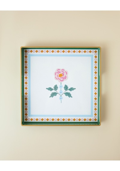 Rustic Florals Tepsi 35,5x35,5 Cm Yeşil