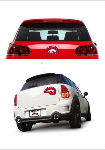 Sexy Dudak Isıran Sticker - Araba Oto Motosiklet Karavan Sticker - 00040 50X34 Cm