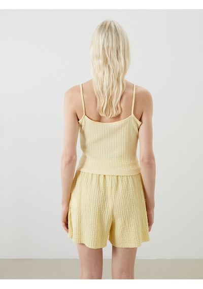 Lcw Vision Sarı U Yaka Dokulu Askılı Crop