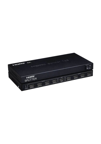 Wozlo 8 Port 4k Hdmı Splitter Görüntü Ses Çoklayıcı Ultra Hd Adaptörlü Metal Kasa - 1 Giriş 8 Çıkış