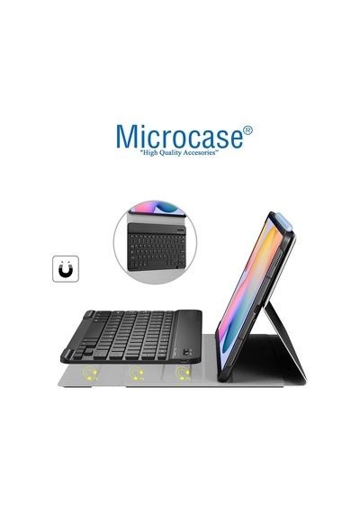 Samsung Uyumlu Tab S6 Lite P610 Bluetooth Klavyeli Standlı Kılıf-BKK1