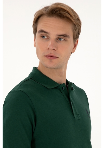 U.S. Polo Assn. Erkek Regular Fit Polo Yaka Koyu Yeşil Basic Sweatshirt 50307757-VR079 U.S. Polo Assn. Erkek Regular Fit Polo Yaka Koyu Yeşil Basic Sweatshirt 50307757-VR079