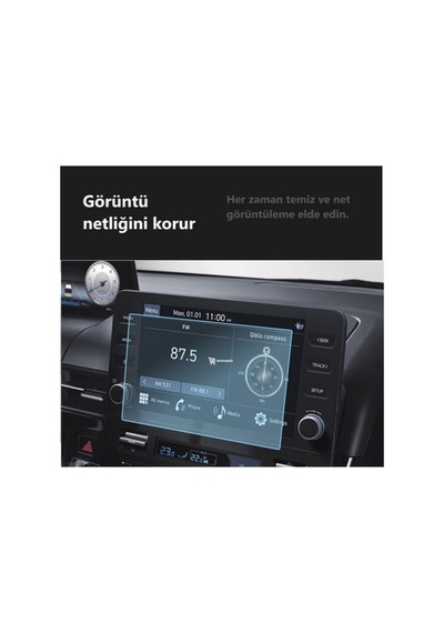 Hyundai Staria Uyumlu 8 İnç Multimedya Araç Ekran Koruyucu Nano Şeffaf 9h Kırılmaz