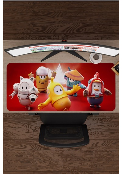 Fall Guys Kaymaz Dikişli Kauçuk Oyuncu Mousepad V5 - 90x40 Xxl Gaming Mouse Pad Fare Altlığı