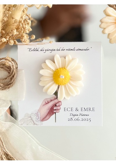Bernami Mum Pinterest 10 Adet Özel Tasarlanmış Kart Ve Papatya Mum. Bebek Doğum, Babyshower, Doğum Günü, Hediyelik Diğer