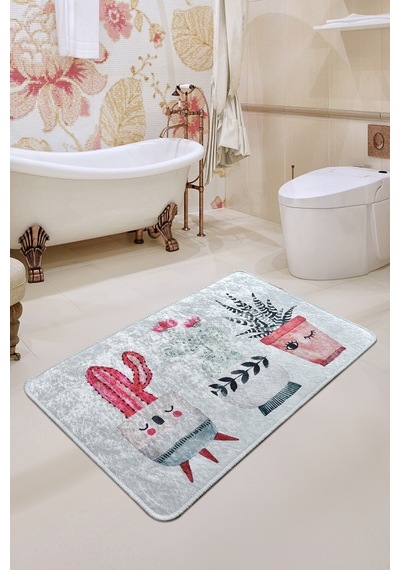 Happy Cactus Djt 60X90 Cm Banyo Banyo Paspası