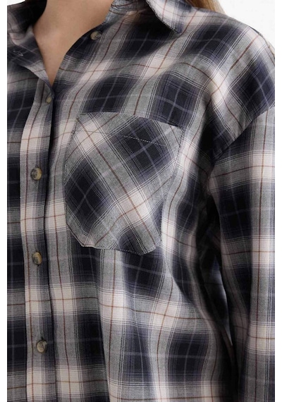Defacto Oversize Geniş Kalıp Kareli Flanel Uzun Kollu Gömlek G0502ax25aunv173 Lacivert Defacto Oversize Geniş Kalıp Kareli Flanel Uzun Kollu Gömlek G0502ax25aunv173 Lacivert