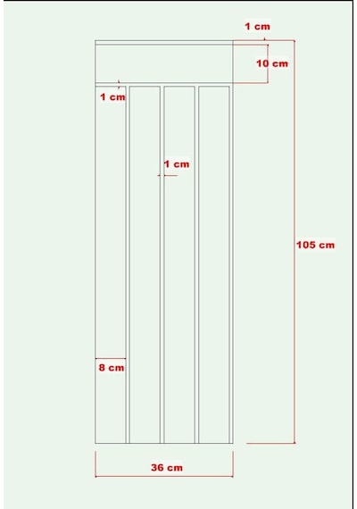 DUVAR PANELİ 36 cm Genişlik x 105 cm Ham mdf Duvar paneli ( 10 mm