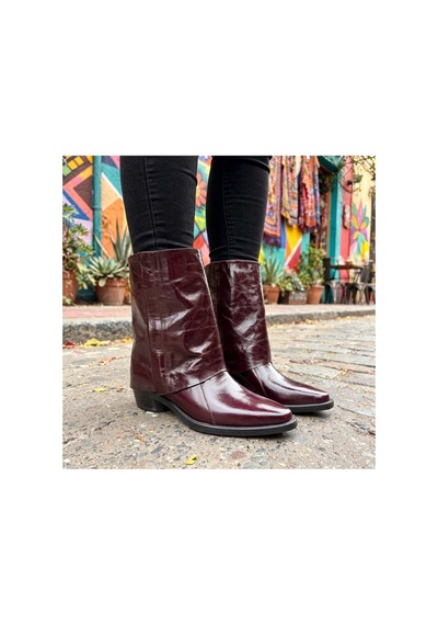 37brandshoes Koyu Bordo Deri Botlar Bordo Bordo