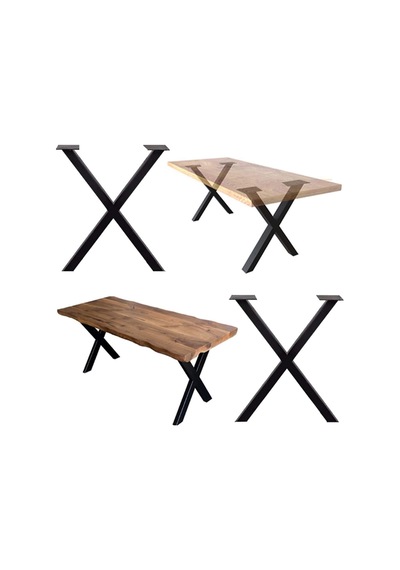Mavitrend Dekoratif Metal Masa Ayağı Kütük Masa Ayağı Mobilya Ayakları 1 Takım Yükseklik 70 Cm Genişlik 60 Cm