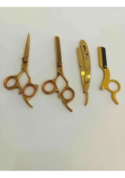Smp Berber Makas Seti 6 Inç 4 Lü Set Profesyonel Lüks Salon Kuaför Jilet Ağız