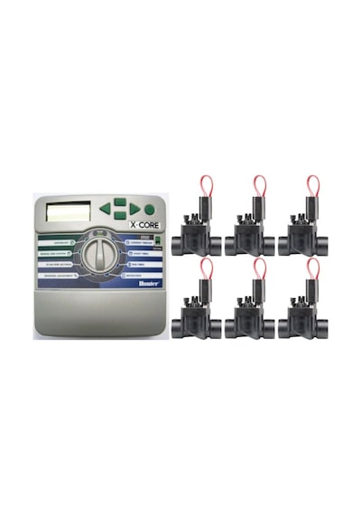 HUNTER X-CORE 601 KONTROL ÜNİTESİ VE SELENOİD VANA SETİ (6 İSTASYON)
