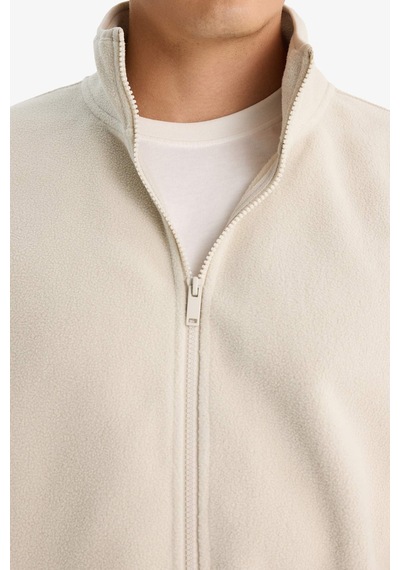 Defacto Relax Fit Yarım Balıkçı Yaka Fermuarlı Polar Hırka F0446ax25aubg766 Bej-bg766