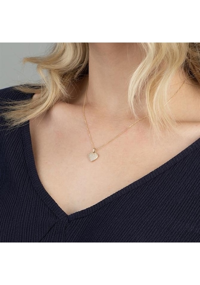 Goldkupe 14 Ayar Altın Taşlı Kalp Kolye 2,2 Gr-1412