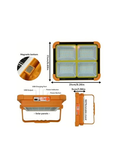 Prokama Ledli Solar Projektör 200w Bk-200w Bx40 Çok Renkli