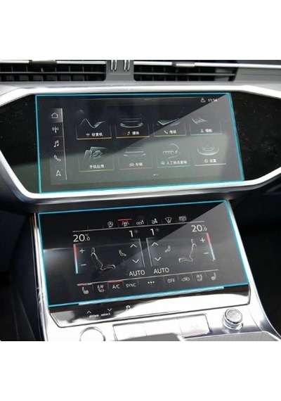 Audi A7 Navigasyon Ve Alt Kontrol Paneli Nano Ekran Koruyucu 2019-2023