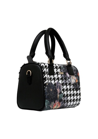 Dogo Kadın Vegan Deri Siyah El Çantası - Black Majestic Garden Tasarım Multicolor