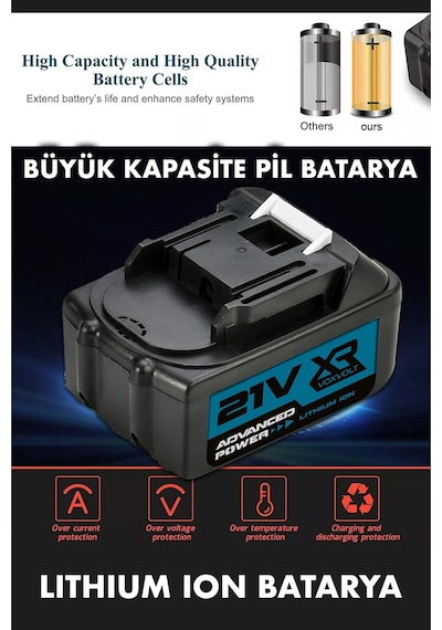 Şarjlı Akülü Yedek Batarya 21v