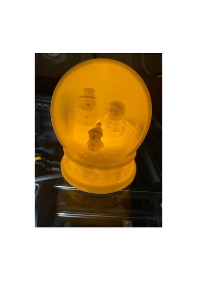 Led Mumlu Kardanadam Temalı Mini Kış Evi Beyaz