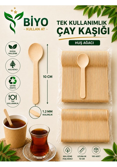 Ahşap Çay Kaşığı 100 Adet