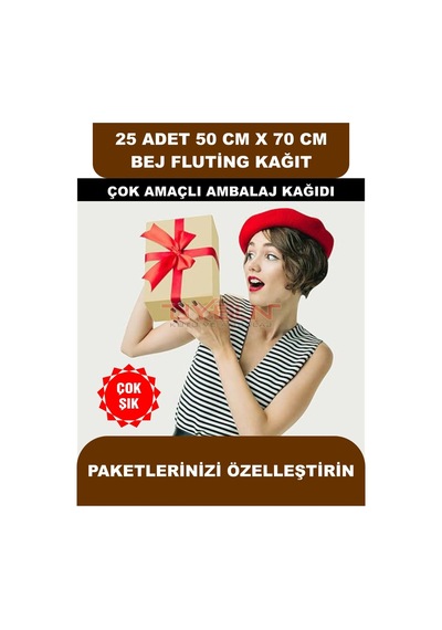 25 Adet 50cm X 70cm 100 Gr. Fluting Bej Ambalaj Kağıdı, Çeyiz Ev Eşyası Hediye Ürün Paketleme, Çocuk Etkinlikleri