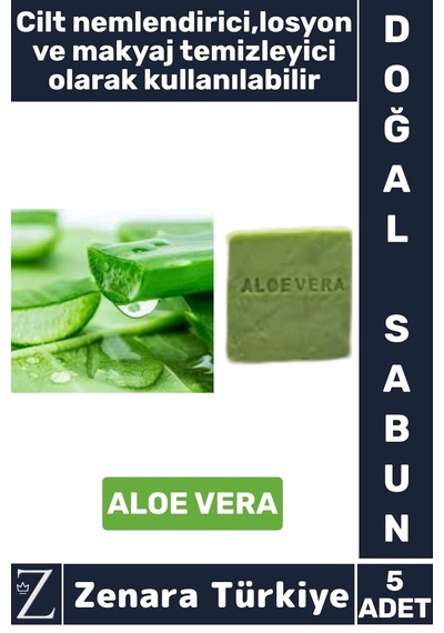 Bitkisel Organik Doğal Saç Yüz Vücut El Kullanım Cilt Nemlendirici Losyon Sabun Aloe Vera 5 Adet