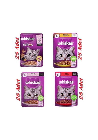Whiskas Pouch Sos İçinde Yetişkin Kedi Konservesi 85gr 112 Adet Karışık Mega Set