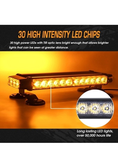 Çakar Lamba Çift Taraflı 30 Led Sarı-sarı / Lapa524
