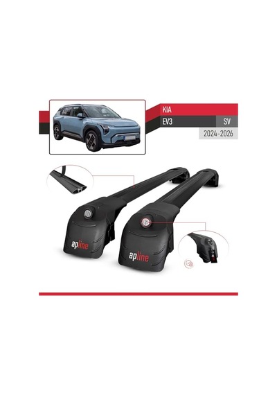 Kia Ev3 2024-2025 Arası İle Uyumlu Ace-2 Ara Atkı Tavan Barı Siyah 2 Adet 0.5 KG