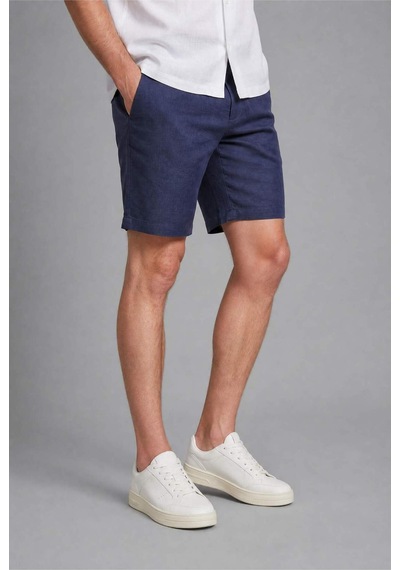Defacto %100 Keten Bermuda Şort G1399ax26smnv106 Lacivert-nv106