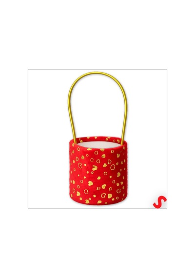 Susle Baby Hortum Saplı Kalpli Kırmızı Pelüş Kutu Orta Boy - 14 Cm