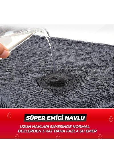Wonkey - Profesyonel Oto Yıkama Kurulama Havlusu, Ekstra Emici Araba Yıkama Bezi, Lüks Araç Kurutma Havlusu 50x70 Cm Açık Indigo