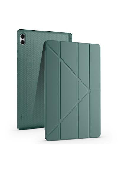 Samsung Galaxy Tab S11 Ultra Uyumlu Kılıf Tri Folding Kalem Bölmeli Katlanabilir Standlı Pu Yumuşak Kapak Kapaklı Kılıf